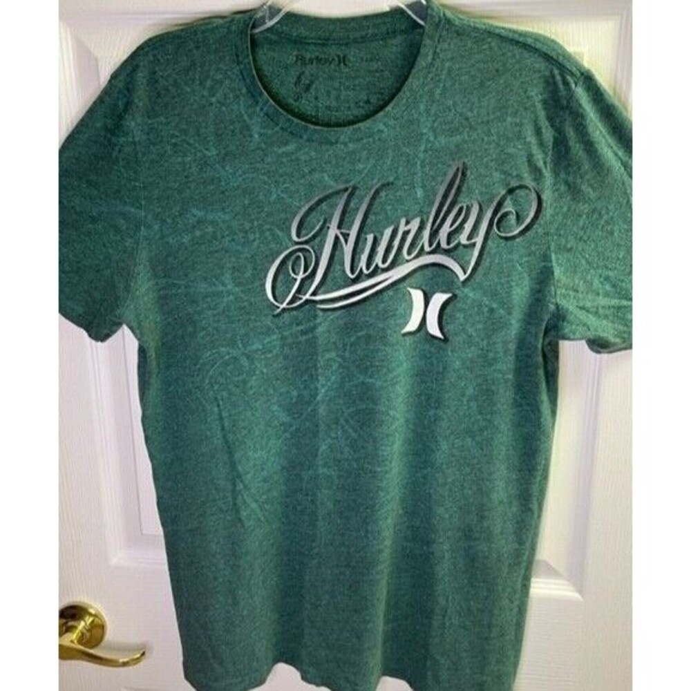Hurley TShirt Adult Large Green Graphic Skateboard Surfing Skate Short Sleeve